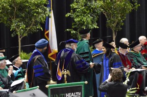 Dr Yorio congratulates Dr Kokate