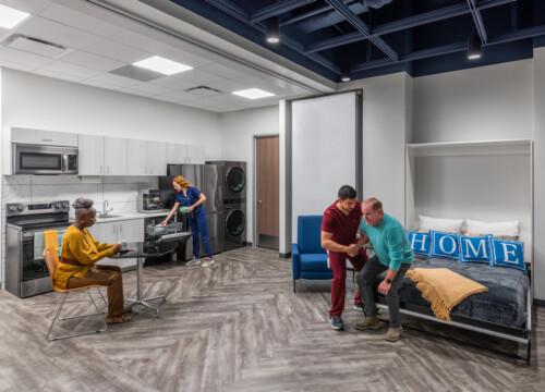 People in a simulated home environment