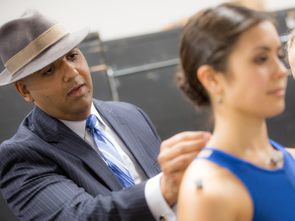 Dr. Sajid Surve working with a ballet dancer 