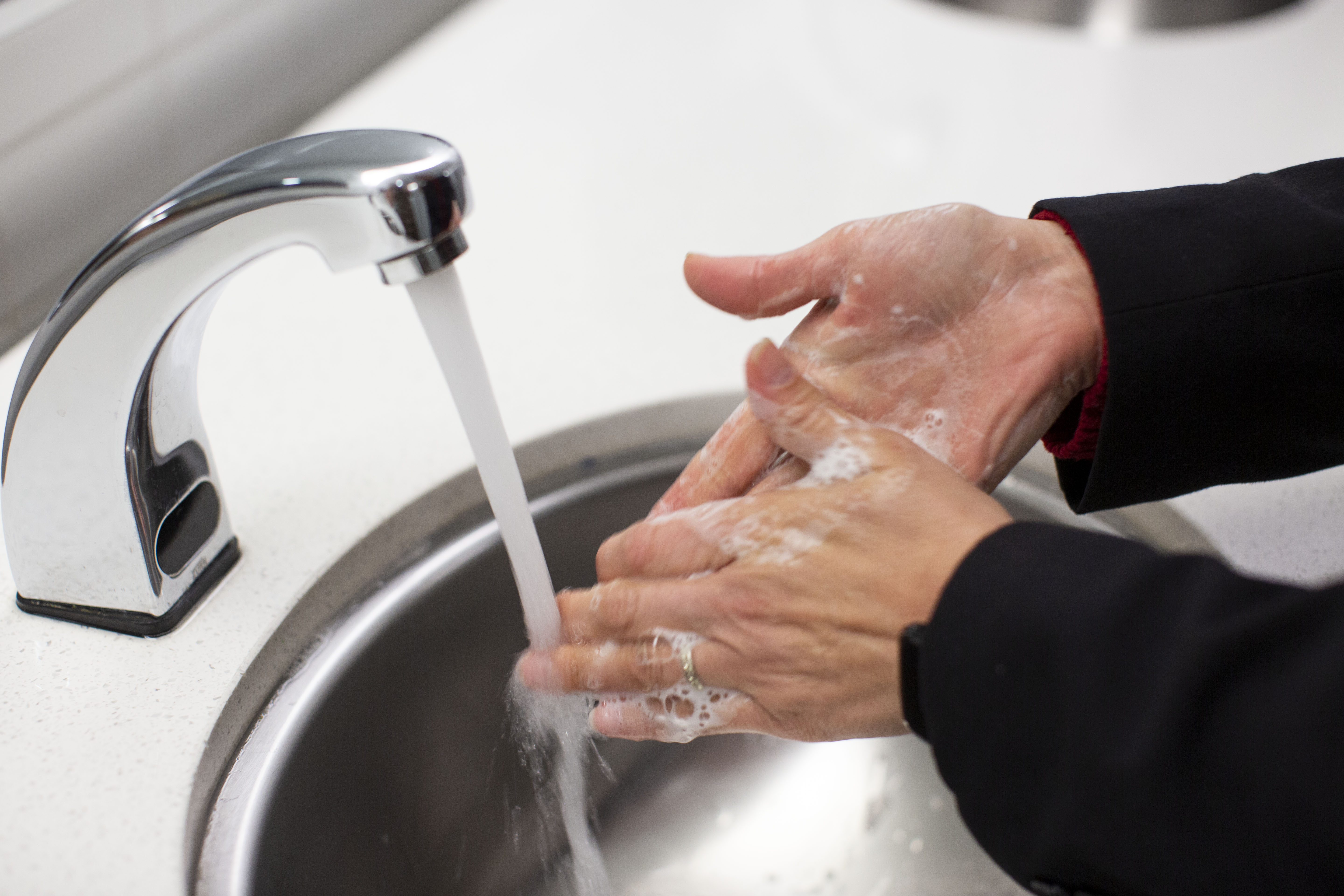 washing hands