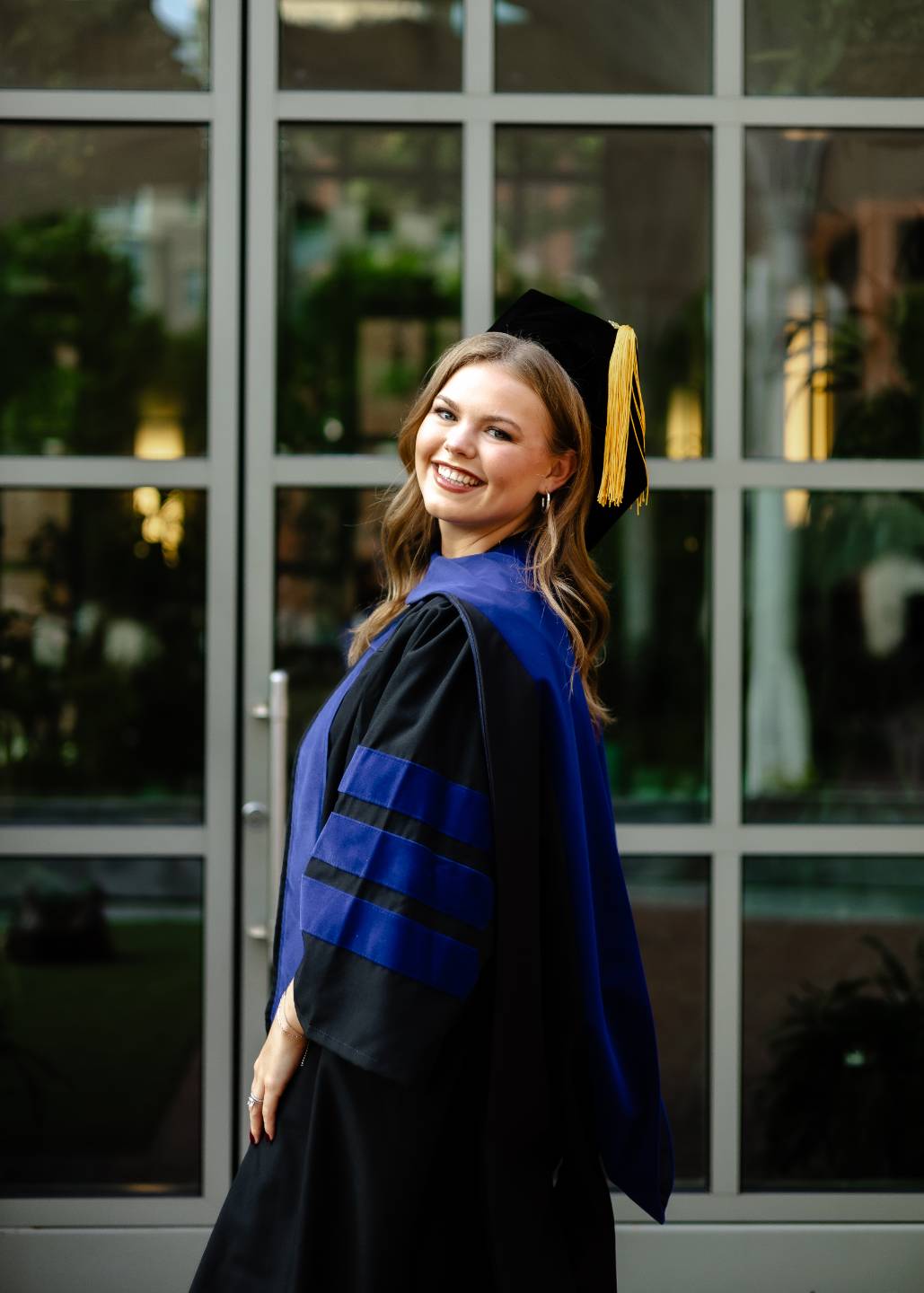 allie graduation photo, cap and gown