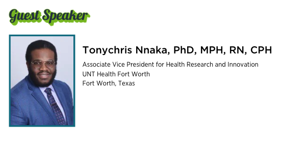 This is an image of Dr. Tonychris Nnaka, guest speaker VSS