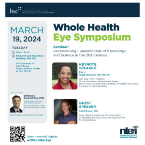 This is the flyer of the Whole Health Eye Symposium event.