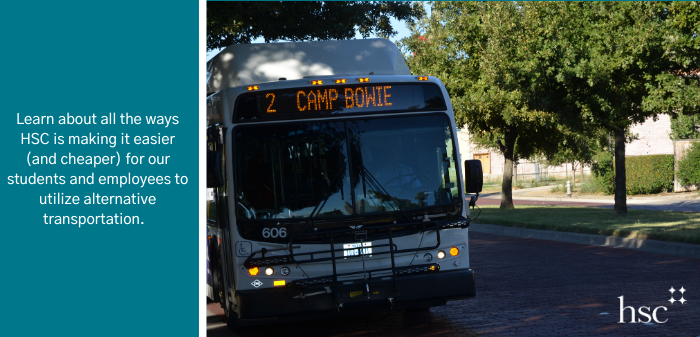 a bus at the montgommery st. bus stop in the middle of campus