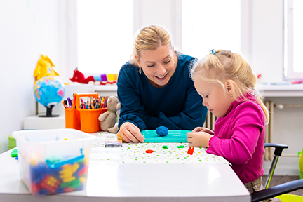 SLP Teaching toddler with activities